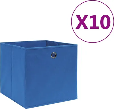 Obrázek produktu pro Úložné boxy 10 ks netkaná textilie 28 x 28 x 28 cm modré