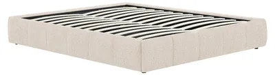 Produktbild von Kastenbettgestell 140 x 190 cm aus Bouclé-Stoff – Beige – NULOX von YSMÉE