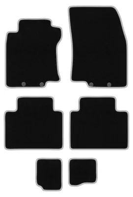 Immagine prodotto di Tappetini in moquette per Nissan X-Trail III T32 2014-2017 (7 posti) – set 4 pezzi, nero/argento, su misura – Wielganizator CARLUX