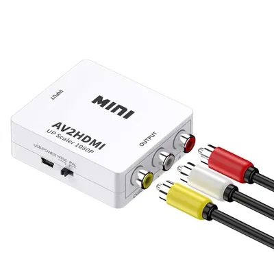 Produktbild von Qost - AV auf HDMI Konverter - RCA / Composite RCA zu HDMI Audio Video Kabel Adapter Konverter - Weiß