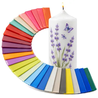 Kerzen-Wachsplatten, 20 Stück, 20 Farben, 135×60×0,5 mm