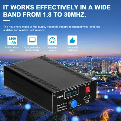 Zdjęcie produktu dla ATU-10-0A Krótkofalówka Automatyczny tuner antenowy 20W 1.8-30MHz Obudowa ze stopu aluminium Krótkofalówka Miernik mocy Miernik fal stojących