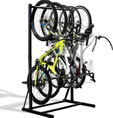 Produktbild von Fahrradständer für 5 Fahrräder - Freistehend - Höhenverstellbar - Platzsparend - Vertikale Aufbewahrung - Tragfähigkeit 136 kg