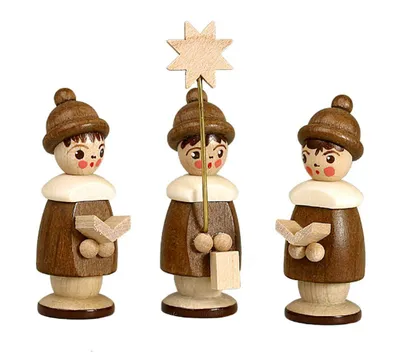 Produktbild von Miniaturfiguren 3 Kurrendefiguren natur Höhe 3,7cm NEU