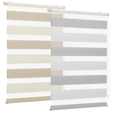 Produktbild von Sekey Doppelrollo 60x130cm Klemmfix ohne Bohren DuoRollo Verdunkelungsrollo blickdicht Sichtschutz Rollos für Fenster und Tür Weiß+Hellgrau