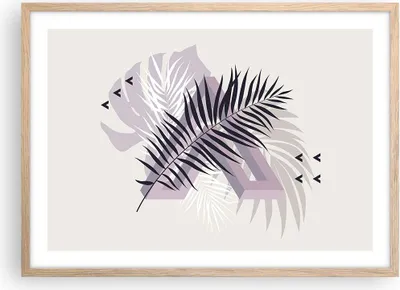 Produktbild von Gerahmtes Poster - Rahmen in heller Eiche - Grafiken Blatt Buntstift - 70x50 cm - Wand Bild - Wanddeko - Wandbilder - Kunstposter - Wandposter - Bilderrahmen - Bilder - Kunstdruck - P2NAA70x50-4455