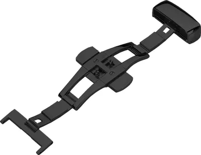 Produktbild von Minott Edelstahl Butterfly Faltschließe für Lederbänder schwarz, Anstoß:22 mm