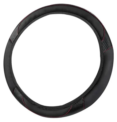 Zdjęcie produktu dla Pokrowiec na kierownicę samochodową, mikrofibra, skóra, sportowy, antypoślizgowy, uniwersalny, 38 cm, czarny