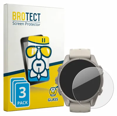 Produktbild von 3x BROTECT Schutzglas für Garmin Fenix 9 (43 mm) Displayschutz 9H Glas klar transparent