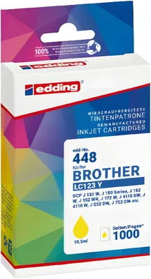 Immagine prodotto di edding 18-448/18-448-01 edding EDD-448  gelb Druckerpatrone kompatibel zu brother LC-123Y