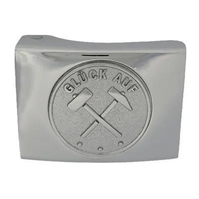 Produktbild von Koppelschloss Bergbau Glück Auf – silbern - für Lehrling - für 4,5 cm breite Koppelgürtel