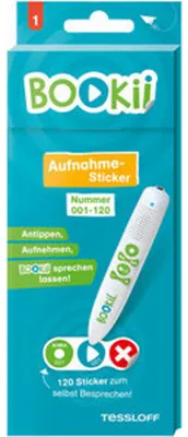 Produktbild von 120 BOOKii® Aufnahme-Sticker neutral Paket 1, Nr. 001-120