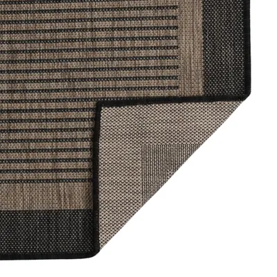Image de Tapis d'extérieur tissé plat 120x170 cm brun foncé