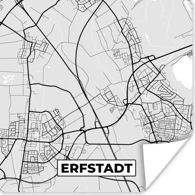 Produktbild von MuchoWow® Poster Stadtplan - Erfstadt - Karte - Deutschland - Karte 75x75 cm - Wand Dekoration