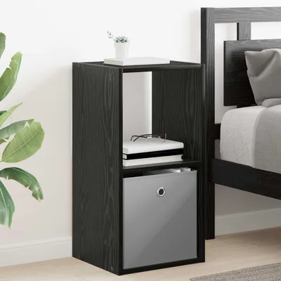 Immagine prodotto di vidaXL Comodino nero effetto rovere 35 x 32 x 68,5 cm in materiale derivato dal legno