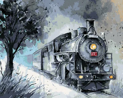 Produktbild von Zuty - Malen nach Zahlen - DAMPFLOKOMOTIVE, 40x50 cm, ohne Keilrahmen
