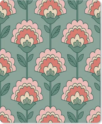 Produktbild von MuchoWow® Mauspad Mousepad Blumen - Retro - Muster 30x40 cm - Mousepads - Maus Mat - Pad - Mausunterlage - Mausmatten