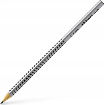 Image de Crayon Faber-Castell GRIP 2001 117001 forme triangulaire B gris argenté