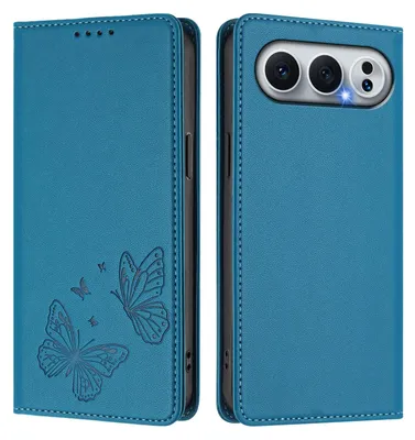 Image de Étui en cuir pour Honor 500/Honor 500 Pro, étui de protection type portefeuille en cuir gaufré motif papillon avec support, bleu