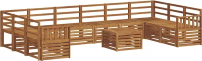 Produktbild von vidaXL Outdoor-Sofagarnitur 11 stk. Natur