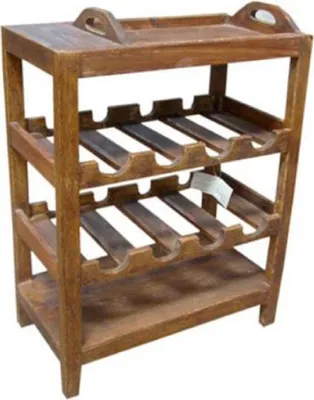 Produktbild von Casa Padrino Landhausstil Weinregal Naturfarben 60 x 33 x H. 75 cm - Möbel im Landhausstil