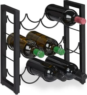 Produktbild von Schwarzes Weinregal für 9 Flaschen
