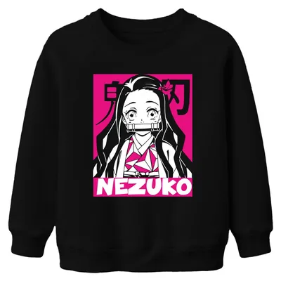 Productafbeelding van Nezuko Demon Slayer Anime Otaku Kawaii Kimono, roze, cadeau, manga, uni, kinder sweatshirt, zwart, maat 128