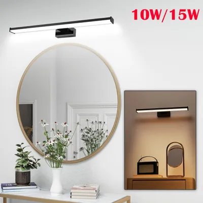 Obrázek produktu pro LZQ LED zrcadlové nástěnné světlo 10W studená bílá pro koupelnu a skříň, koupelnové světlo, volitelná teplá bílá nebo studená bílá, energeticky úsporné a odolné