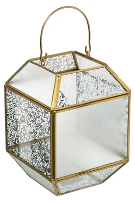 Obrázok produktu pre Sklenený lampáš, 14 x 14 x 20 cm