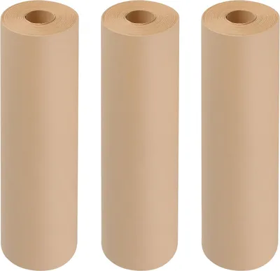 Imagen del producto de Papel de regalo marrón, papel kraft, 3 rollos de 30 cm x 30 m cada uno, para embalaje de regalos