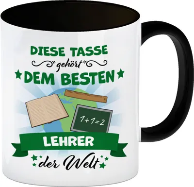 Produktbild von Bester Lehrer der Welt Kaffeebecher Schwarz