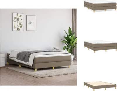 Produktbild von vidaXL Boxspringbett Taupe 140x200 cm Stoff -  Betten & Bettgestelle
