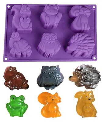 Image de Moules en silicone en forme d'écureuil, pour gâteaux, savons, pâtisseries, desserts, viennoiseries, moules de cuisson flexibles antiadhésifs