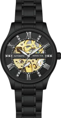Produktbild von Invicta Objet D Art 69505 Herrenuhr - Automatikwerk - Edelstahl mit schwarzem Zifferblatt - 40 mm
