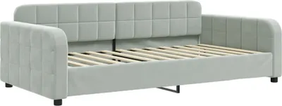 Immagine prodotto di vidaXL Letto da giorno grigio chiaro 100x200 cm in velluto