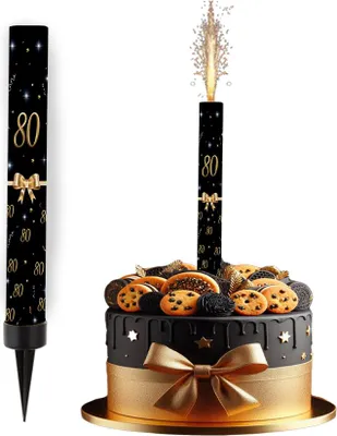 Productafbeelding van Kuchenbrunnen GOLDEN RIBBON, 80e verjaardag, 18 cm