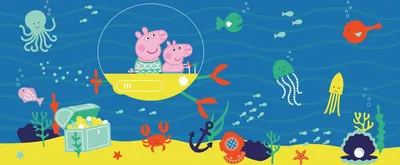 Zdjęcie produktu dla Sanders & Sanders plakat świnka Peppa niebieskimIżółtym - 601273 - 1.7 x 0.75 m
