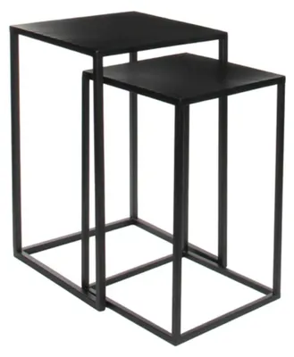 Obrázek produktu pro Mica Decorations Goa boční stolek - sada 2 kusů - D35 x Š35 x V55 cm - kov - černá