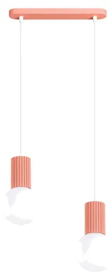 Immagine prodotto di Lampada a sospensione HALO 2L pesca 2xG9  8W alluminio/vetro 120x6x33.5cm Sollux Lighting