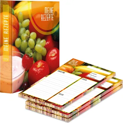 Produktbild von PRICARO Rezeptordner mit Rezeptblock "Bunte Zutaten", A5