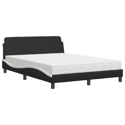 Immagine prodotto di Letto con Materasso Dover Nero e Bianco 140x200 cm in Pelle finta