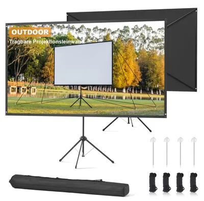 Produktbild von Projektionsleinwand für den Außenbereich - 90 Zoll - Stativmontage - Matte, glasfaserverstärkter Kunststoff