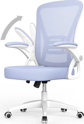 Obrázek produktu pro Kancelářská židle - Ergonomický sedák - Křeslo s 90° sklopnou područkou - Bederní opěrka - Výškově nastavitelná - Fialová