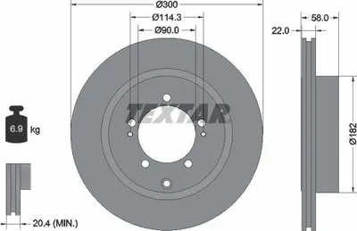 Produktbild von 2x TEXTAR Bremsscheibe 92170603 für MITSUBISHI Lancer VII Limousine (CS_A CT_A)