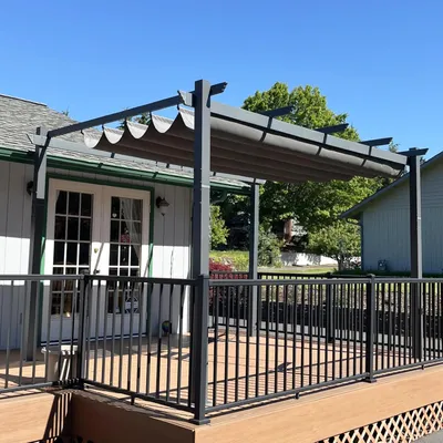 Produktbild von PURPLE LEAF Aluminium Pergola 2.8 x 4 m Wasserdicht Stabil Winterfest, Garten Pavillon mit Sonnenschutz uberdachung, UV-Schutz, Grau