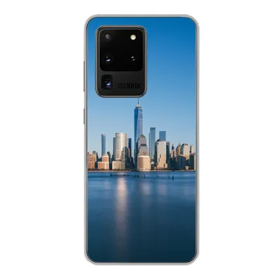 Produktbild von MuchoWow® Handyhülle Schutzhülle Hülle für Samsung Galaxy S20 Ultra New York - Skyline - Blau Silikon Softcase Handy Hülle - Karteninhaber