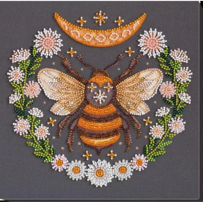 Produktbild von Abris Art Perlenstich Set "Honigtraum", bedruckt, 20x20cm