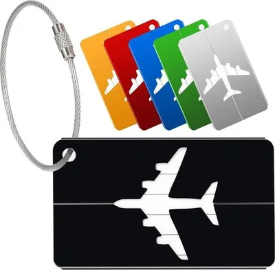 Image de Étiquette en aluminium 7,5 × 4,5 cm pour accessoires de voyage