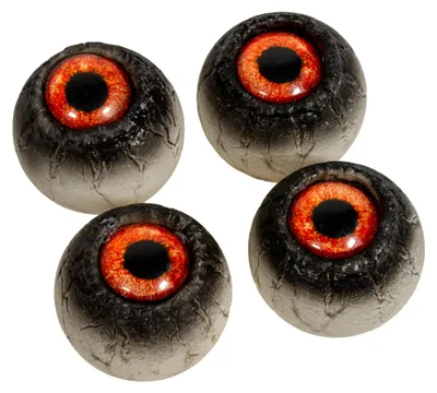 Produktbild von Verrottete Augäpfel 4 Stück – Horror Deko Augen für Halloween, Haunted House & Gruselparty