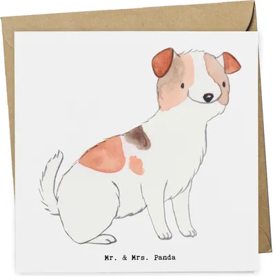 Produktbild von Mr. & Mrs. Panda Grußkarte Jack Russell Terrier Moment - Weiß - Geschenk, Glückwunschkarte, faltkarte, doppelkarte, anlasskarte, Klappkarte